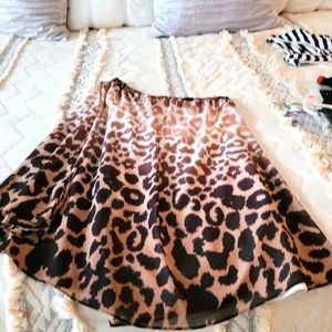 Bebe animal print one shoulder shift dress with beaded neckline